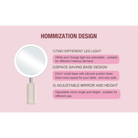 Miroir de poche NICEMAY pour la maison, miroir cosmétique rond peu encombrant avec lumière LED, loupe personnalisée à une face, recharge USB