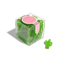 Boîte à bonbons en plastique personnalisée boîte carrée en acrylique faveur d'anniversaire cube de sucre alimentaire boîtes en verre plexi acrylique avec couvercles