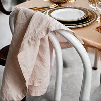 Serviettes de table en lin 100% pur français, cousues, douces, sauge olive vert 100