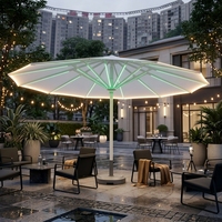 Sombrilla Cantilever Resistente con Rotación de 360 Grados, Poste de Aluminio y Tela Resistente al Viento para Cafés, Hoteles, Patios y Exteriores