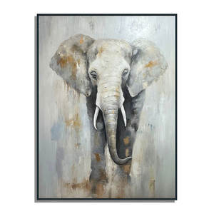 حجم مخصص حديث كبير تجريدي لوحة زيتية فيل واقعية قماش جدار حيوان فني لغرفة المعيشة الطباعة الرقمية - Product Image 5