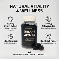 Permen Jeli Shilajit Potensi Tinggi 60pcs - Suplemen dengan Asam Fulvat, Ashwagandha, Kunyit & Lada Hitam untuk Kesehatan Pria & Wanita