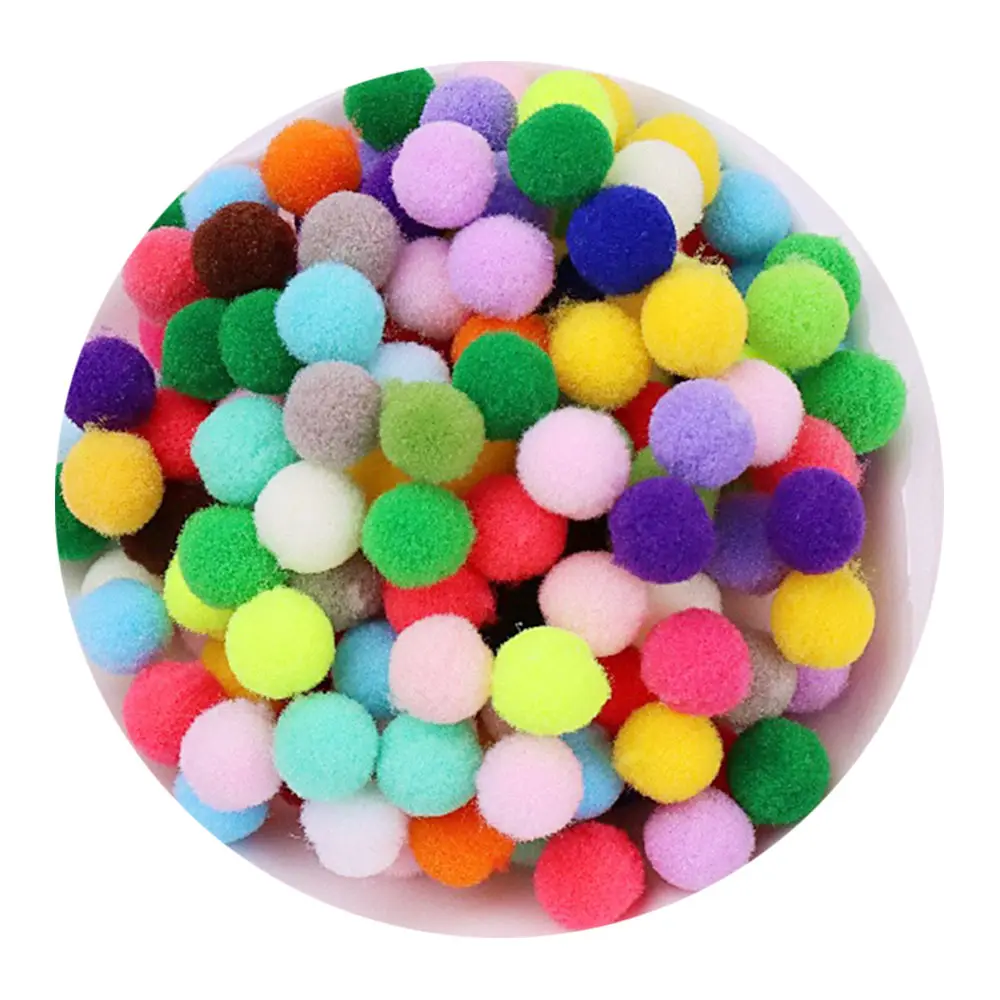 Mini pompones suaves esponjosos de 8mm, 10mm, 15mm, 20mm, 25mm y 30mm, Bola de pompones hecha a mano para niños, juguetes para decoración de bodas, suministros artesanales de costura