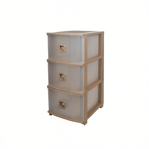 Pratika Slim Plus Unité de rangement à 3 tiroirs taupe 375x285x610mm Tiroirs en plastique pour l'organisation de la maison et du bureau - Product Image 3
