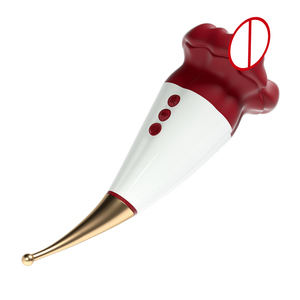Vibrador Labial Rojo Llama de Rosa, Boca Grande, Multivelocidad, Impermeable, Recargable por USB, Lengua Eléctrica, Estimulador de Lengua, <span class=keywords><strong>Masturbador</strong></span> Femenino - Product Image 1