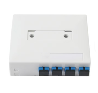 Boîtier de terminaison fibre optique de bureau 4 cœurs, boîte de distribution fibre optique FTTH 4 ports avec adaptateurs SC/LC/ST/FC et pigtails.