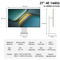Monitor Gaming TCOLOR 144Hz 27 Inci Layar IPS 3840*2160 Resolusi 4K Monitor UHD dengan Speaker untuk Mac
