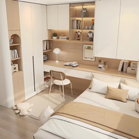 Armoires XINGRUO, meubles de chambre à coucher, armoire modulaire, panneau plat, placage en chêne, bureau, vitrine en verre, LED