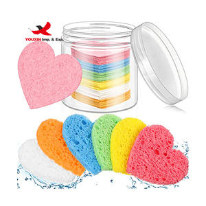 Éponges faciales en forme de cœur compressées, lot de 60 pièces, prix de gros pour achats mixtes, pour le démaquillage - Product Image 3