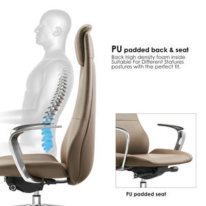 Silla de Oficina Ergonómica de Cuero de Primera Calidad para Gerentes, Silla Ejecutiva de Cuero de Lujo Moderna - Product Image 4