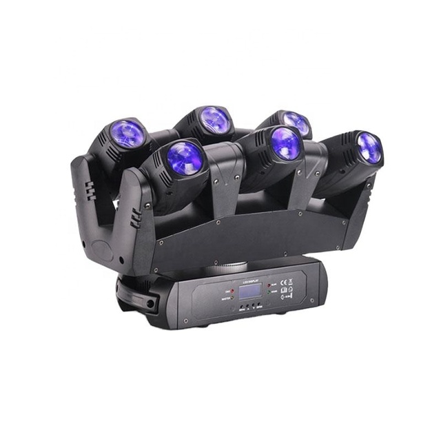 SC RGBW Six Eyes Min Led Moving Head Light 4 in 1 6X10W Effect Beam Moving Head Light Spider Beam Light
