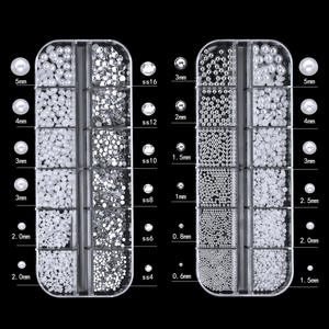 Kit de <span class=keywords><strong>strass</strong></span> pour ongles, breloques en cristal, perles plates, mini perles caviar pour loisirs créatifs et décoration d'ongles, vente en gros à prix abordable - Product Image 4