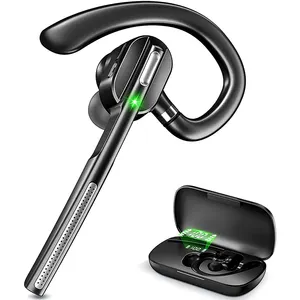 G5 Single Ear Headset Wireless Ear Hook Earpiece Hands-Free HD Call Headphone Earphone with Mic for Driving Business Office