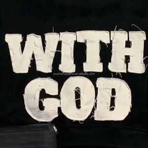 Benutzer definierte Pullover Hoodie Männer Distressed Stickerei Übergroße schwere Hoodie Streetwear Kleidung Großhandel - Product Image 5