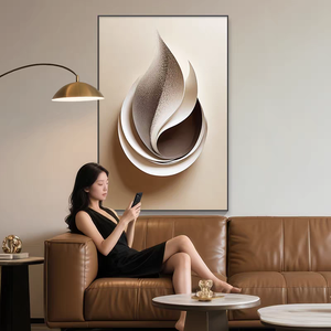 Peinture murale décorative de luxe en papier imprimé numériquement, style abstrait 3D, pour la décoration intérieure, vente en gros - Product Image 3