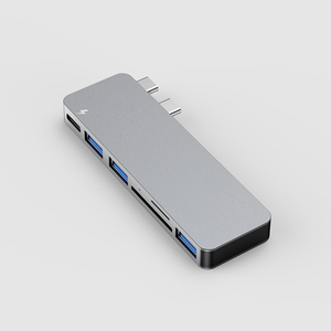 DC6S Macbook Pro ハブ デュアルポート USB-<span class=keywords><strong>C</strong></span> ハブ 2* USB-<span class=keywords><strong>A</strong></span> 3.0 カードリーダー Macbook Pro ハブ Macbook Air カードリーダー - Product Image 2