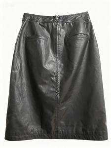 <span class=keywords><strong>Gonna</strong></span> Midi a-line in <span class=keywords><strong>ecopelle</strong></span> <span class=keywords><strong>nera</strong></span>-graffetta primaverile leggera - Product Image 3