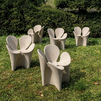 Chaise longue en béton GRC ultra-performante sur mesure, sculptée en forme de fleur, pour l'architecture paysagère moderne