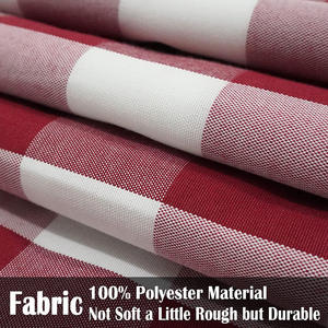 Classic Plaid Rustic Farmhouse Decoración retro moderna Juego de fundas de cojín rojo y blanco - Product Image 6