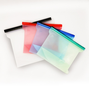 Custom Logo <b>Zip</b> Lock Reusable Silicone Food Freezer Storage <b>Bag</b> - Product Image 4