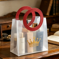 Sac cadeau transparent givré en PP personnalisé, sac de shopping réutilisable, logo personnalisé pour l'emballage de cadeaux