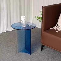 Maßgefertigter Runder Acryl-Tisch Farbverlauf Acryl-Couchtisch Transparenter Acryl-Tisch Wohnzimmer-Dekoration Möbel für Moderne Wohnräume