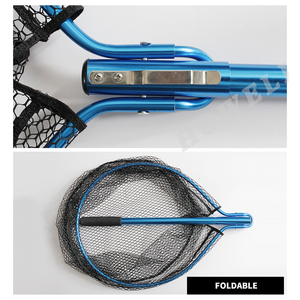 Épuisette de pêche pliable OEM en aluminium de 108 cm avec filet en nylon et maille plastique 37*32 cm - Product Image 4