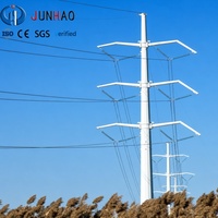 Poteaux électriques en acier galvanisé, poteaux en acier pour lignes de transmission aériennes, pour l'électrification rurale, réseau de distribution d'énergie
