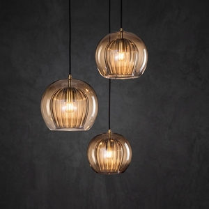 Lampe suspendue moderne en verre, lampe suspendue à bulles transparentes, luminaire de plafond en métal doré, décoration pour chevet, salle à manger, îlot de cuisine - Product Image 2