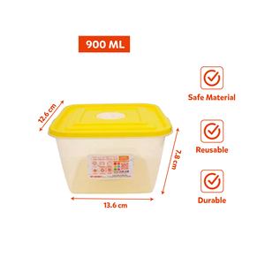 900ml Square PP Plastic Food Storage Container Lid BPA Free Reusable Durable Lightweight Multifunctional Kitchen Storage <b>Bin</b> - Product Image 6