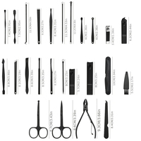 Luxe 10-36 pièces manucure pédicure Kit en acier inoxydable coupe-ongles outils de suppression de cuticules Kit de toilettage avec étui de voyage