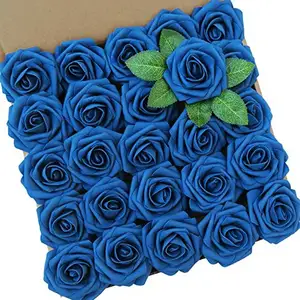 Sıcak satış hediye kutusu köpük Pe gül ile çubuk simülasyon 25 çiçek ev dekorasyon toptan renkli gül çiçekler