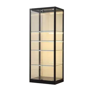 Household Living Room Decoration Glass Cabinet Home Glass Corner Display Cabinet Aluminium Frame Glass Showcase For Display