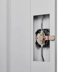 Loker logam lemari penyimpanan kantor kabinet baja Multi fungsional loker dengan tiga poin kunci
