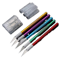 Option OEM personnalisable couteau à outils rond en métal manche en alliage d'aluminium couteau à graver pour les applications de bricolage