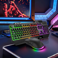 Kit de jeu Hv-Kb558Cm Combos de clavier et souris de jeu avec rétroéclairage LED USB filaire pour ordinateur Gamer