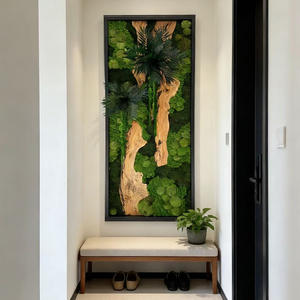 Cadre d'art en mousse stabilisée, décoration végétale artificielle en mousse, fait main, écologique, pour maison, bureau, hôtel, luxe, style scandinave, en bois suspendu - Product Image 2