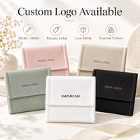 Pochette à bijoux jetable en toile de coton naturelle carrée avec rabat, personnalisable avec logo, OEM ODM, directement de l'usine, pour organiser bagues, boucles d'oreilles et lunettes