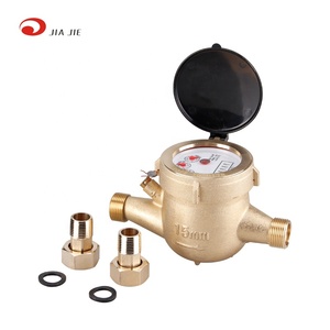Compteur d'eau multi-jets 1/2'' en laiton couleur naturelle, type sec, multi-jets - Product Image 1