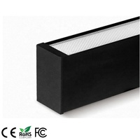 Suspension LED en alliage d'aluminium finition noir/blanc, diffuseur prismatique, éclairage haut/bas, 1,5 m, 35W+15W, couvercle givré, 120