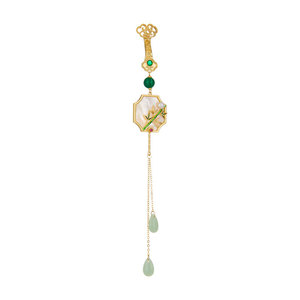 Bamboo Joint Brooch With Seashell Tassel Pendant Women's Decoration Luxury Chinese Style Freshwater Pearl Accessory - Product Image 5