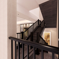 Rampe d'escalier moderne minimaliste en acier galvanisé et alliage d'aluminium, fixation au sol, résistante à la rouille, pour villa, hôtel, balcon
