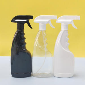 Bouteille pulvérisateur à gâchette en plastique PET transparente pour arrosage de plantes, jardin, désodorisant, 500 ml, noire, pour nettoyage - Product Image 2