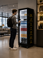 Distributeur automatique de nourriture, de collations et de boissons GS Vending 510L avec moniteur 24h/24 et 7j/7 et gestion à distance, SDK activé, WiFi pour le marché américain