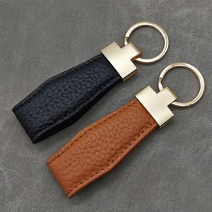 Porte-clés de <span class=keywords><strong>voiture</strong></span> en cuir véritable fait main de qualité supérieure, personnalisé en usine, avec pendentif minimaliste en alliage de zinc et cordon, cadeau d'affaires pour hommes - Product Image 4