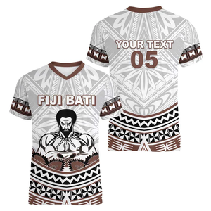 Alibaba-China-venta al por mayor de <span class=keywords><strong>ropa</strong></span> Dropshipping al por mayor blanco y negro Fiji Rugby personalizado mujeres cuello en V camiseta Fijian Bati Go <span class=keywords><strong>Champions</strong></span> camiseta para <span class=keywords><strong>mujer</strong></span> - Product Image 3
