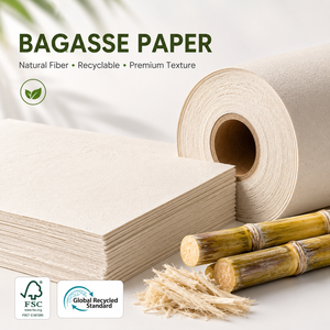 Papier de canne à sucre sans arbre pour étuis de clés d'hôtel, inserts pour disques vinyles, bandes de cigares, pochettes de <span class=keywords><strong>CD</strong></span>, papier spécial en bagasse naturelle en vrac - Product Image 1