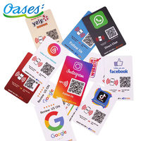 Tarjeta NFC para Reseñas de Instagram, Facebook y Google, Programable con Código QR, Tarjeta Digital de Reseñas sin Contacto