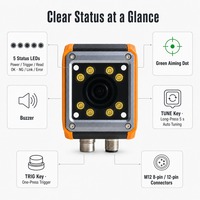 Scanner de codes-barres 2D QR industriel à montage fixe avec obturateur global et entrées de déclenchement IO pour le tri sur convoyeur en logistique