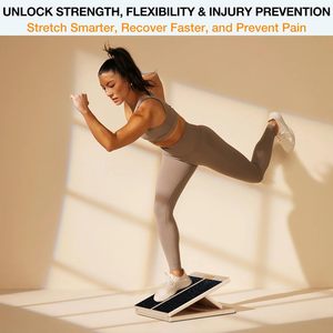 Cómoda plataforma de madera ajustable para estiramiento de pantorrillas y tobillos, ideal para yoga, fitness, fisioterapia y uso doméstico. - Product Image 4